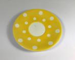Digoin France 1920-1950 gele schotel met witte stippen, Huis en Inrichting, Keuken | Servies, Gebruikt, Ophalen of Verzenden, Bord(en)