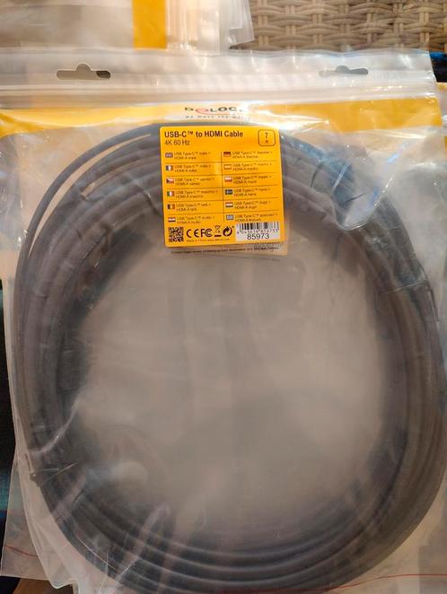 DeLOCK 85973 USB C to HDMI 7 meter, Computers en Software, Pc- en Netwerkkabels, Nieuw, Ophalen of Verzenden