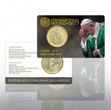 Coincard 1 euro Vaticaan 2024 beschikbaar voor biedingen