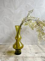 Vintage glazen vaas in olijfgroene kleur, Overige kleuren, -, -, Ophalen of Verzenden