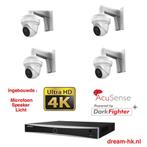 8MP Hikvision AcuSense Darkfighte IP PoE  set/NVR+4x camera, Nieuw, Binnencamera, Ophalen of Verzenden