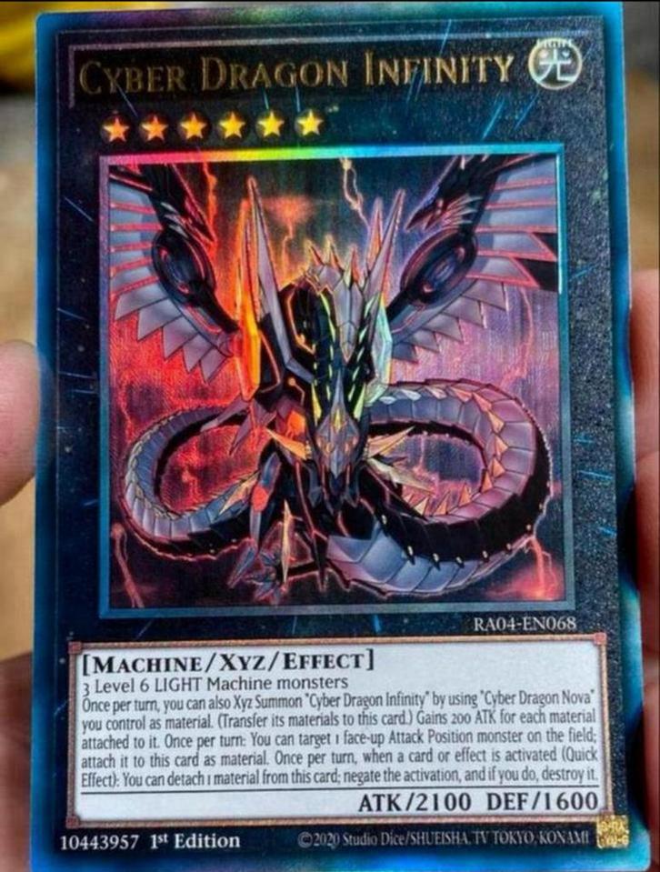 Yu-Gi-Oh! Cyber Dragon Infinity RA04 1st Edition, Hobby en Vrije tijd, Verzamelkaartspellen | Yu-gi-Oh!, Zo goed als nieuw, Losse kaart