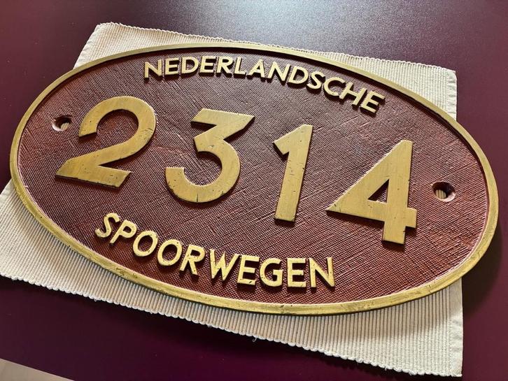 Originele nummerplaat NS 2314, Verzamelen, Spoorwegen en Tramwegen, Gebruikt, Trein, Overige typen, Ophalen