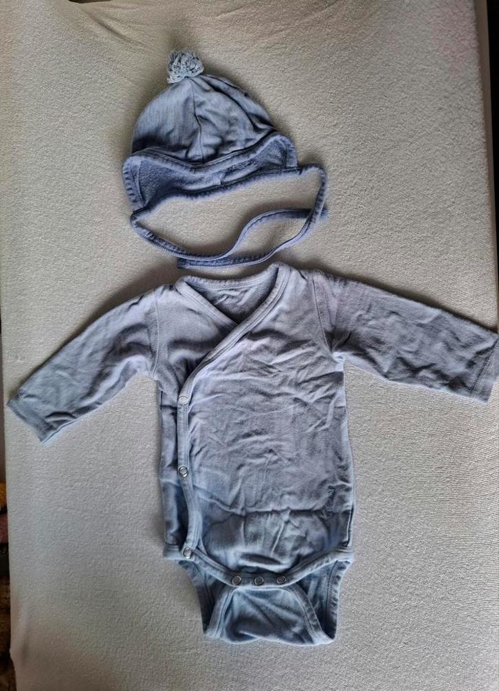 Jetpaq - Wollen romper lange mouw + Wollen Strikmutsje, Kinderen en Baby's, Babykleding | Maat 56, Gebruikt, Jongetje of Meisje
