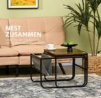 Set van 2 Nestbare Bijzettafels met Opbergvak NIEUW, Ophalen, Minder dan 45 cm, Minder dan 55 cm, Vierkant
