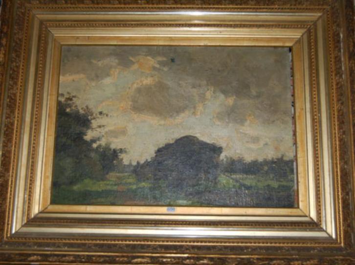 Geo Poggenbeek Haagse School landschap  met hooibalen, Antiek en Kunst, Kunst | Schilderijen | Klassiek, Ophalen