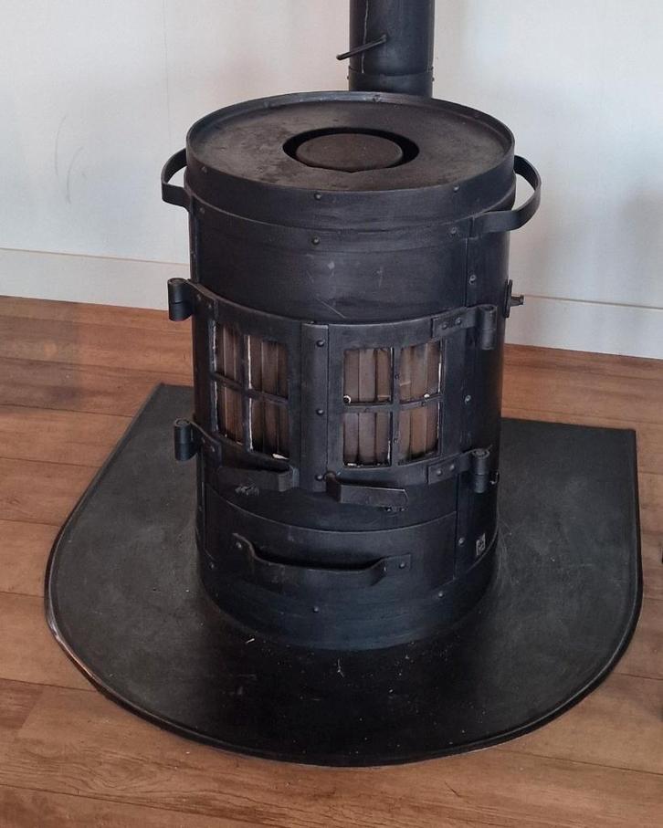 Degelijke Deense Houtkachel OSBE, hoog=75cm,  rond=50cm, Huis en Inrichting, Kachels, Gebruikt, Vrijstaand, Houtkachel, Hout, Ophalen