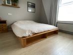 Superkingsize bed met lades – grenen, Huis en Inrichting, Ophalen, Bruin, Tweepersoons, Zo goed als nieuw