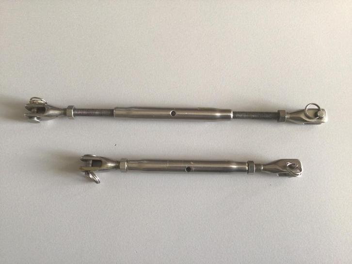 Wantspanners RVS (2 stuks), Watersport en Boten, Bootonderdelen, Zo goed als nieuw, Tuigage en Masten, Zeilboot of Motorboot, Ophalen