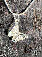 Zilveren 925 gemerkt vlinderje met verzilverde ketting, Verzenden, Nieuw, Zilver