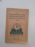 N.B.M. ZEIST -  DIENSTREGELING 3 SEPT 1945, Verzamelen, Ophalen of Verzenden, Zo goed als nieuw, Bus of Metro, Boek of Tijdschrift