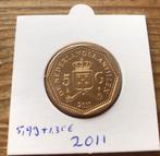 Nederlandse Antillen 5 gulden 2011 unc, Ophalen of Verzenden, Koningin Beatrix, 5 gulden, Losse munt
