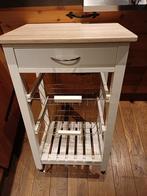 Keukentrolley Wit met Houten Blad, Huis en Inrichting, Ophalen, Gebruikt