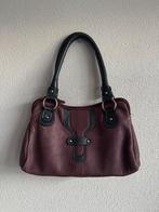 Vintage Y2K bordeaux rode paarse echt leren schoudertas, Sieraden, Tassen en Uiterlijk, Tassen | Damestassen, Vintage, Schoudertasje