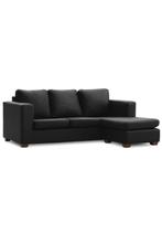 ZGAN Zwarte kunstleder hoekbank Stuart van Seats and Sofas, Ophalen of Verzenden, Zo goed als nieuw, Leer, Modern en tijdloos