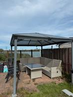 Aluminium Prieel met Vast Dak - Tuinoverkapping, Ophalen, 6 zitplaatsen, Aluminium, Zo goed als nieuw