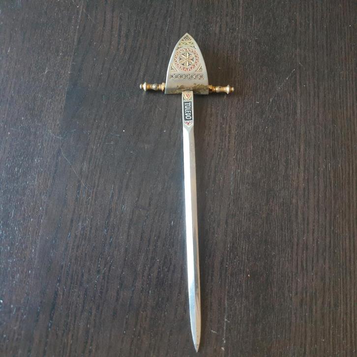 Toledo zwaardje briefopener vintage Spaans souvenir 0501, Antiek en Kunst, Curiosa en Brocante, Ophalen of Verzenden