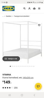 Ikea Hemelbed 140x200 zgan, Ophalen, Wit, Tweepersoons, 140 cm