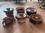 Vintage Potterie Huizen Servies - Bruin, Huis en Inrichting, Keuken | Servies, Gebruikt, Ophalen of Verzenden, Effen, Aardewerk