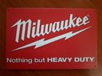 Milwaukee 20x30 cm Reclamebord, Ophalen of Verzenden, Nieuw, Reclamebord