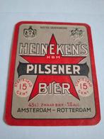 Heineken's pilsener bieretiket dikbuik fles of pul, Ophalen of Verzenden, Heineken