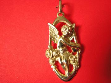 Prachtige Exclusieve Handgemaakt 14 Kt Gouden Hanger Cupido beschikbaar voor biedingen