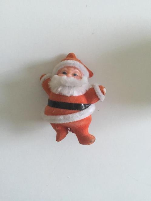 Vintage Kerst versiering dansende geflokte kerstman, Diversen, Kerst, Zo goed als nieuw, Ophalen of Verzenden
