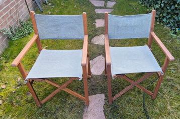 2 regisseurs stoelen inklapbaar van hout  beschikbaar voor biedingen