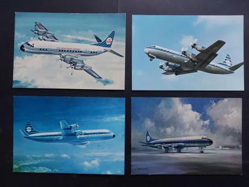 4 ansichtkaarten met de KLM Lockheed Electra (A228)  beschikbaar voor biedingen