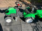 Groene Traptractor met Aanhanger, Kinderen en Baby's, Speelgoed | Buiten | Voertuigen en Loopfietsen, Ophalen, Gebruikt, Trapvoertuig