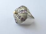 Prachtige grote zware antieke 925 zilveren ring Amethist, Ophalen, Zilver, Ring, Verguld