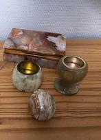 Onyx doosje, kandelaars en een ei, Ophalen of Verzenden, Mineraal