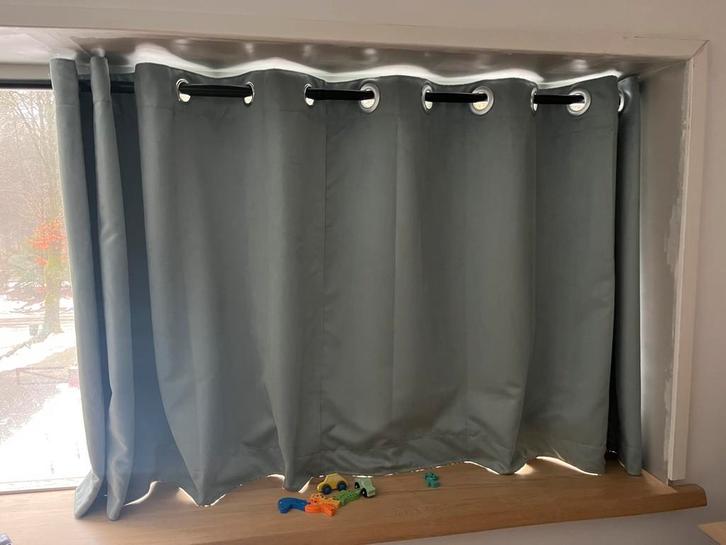 BIRTNA Ikea verduisterende lichtblauwe gordijnen, Huis en Inrichting, Stoffering | Gordijnen en Lamellen, Gebruikt, 100 tot 150 cm