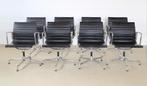 8x Eames Vitra EA 108 aluminium chairs zwart leer TOP, Huis en Inrichting, Ophalen, Zwart, Zo goed als nieuw, Metaal