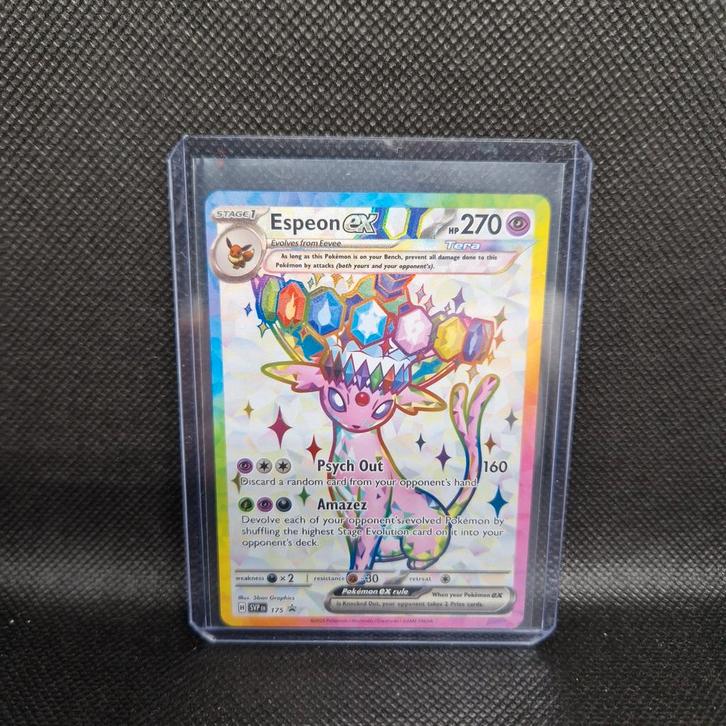 Espeon EX Prismatic Evolutions NearMint Promo, Hobby en Vrije tijd, Verzamelkaartspellen | Pokémon, Nieuw, Ophalen of Verzenden