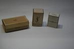 Vintage, 3 oude parfum flesjes deels rest parfum, kristal, Verzenden, Gebruikt