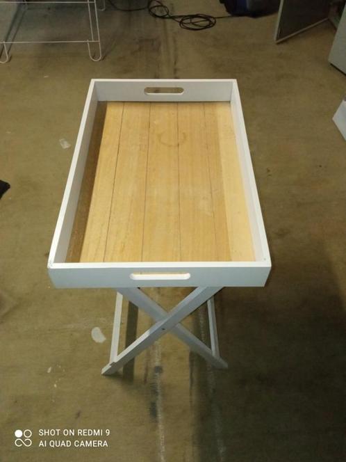 Bijzettafel/ serveertafel/ dienblad wit (M58), Huis en Inrichting, Woonaccessoires | Dienbladen, Gebruikt, Hout, Rechthoekig, Ophalen