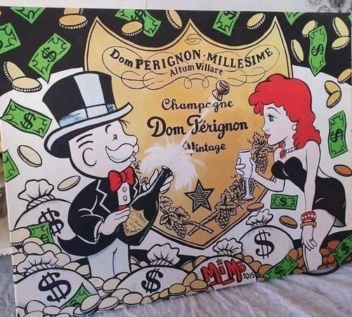 Dom Pérignon Kunstwerk, Antiek en Kunst, Kunst | Schilderijen | Klassiek, Ophalen