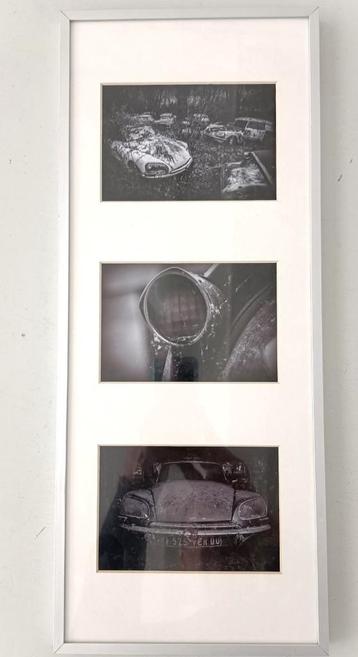  ingelijste foto's autokerkhof Citroen DS kassieke auto beschikbaar voor biedingen