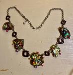 Vintage gekleurd boho strass costume Jewelry collier ketting, Overige materialen, Met strass, Ophalen of Verzenden, Zo goed als nieuw