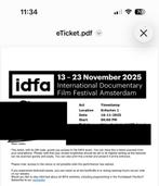 4 tickets idfa Timestamp 16-11-2025 18:00uur, Twee personen, November