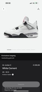 Nike Air Jordan 4 “White Cement” maat 44,5, Kleding | Heren, Schoenen, Ophalen of Verzenden, Nieuw, Wit
