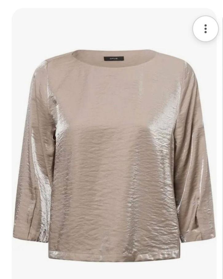 Nieuwe glanzende Dames Blouse - Opus - Maat 40, Kleding | Dames, Blouses en Tunieken, Nieuw, Maat 38/40 (M), Beige, Ophalen of Verzenden