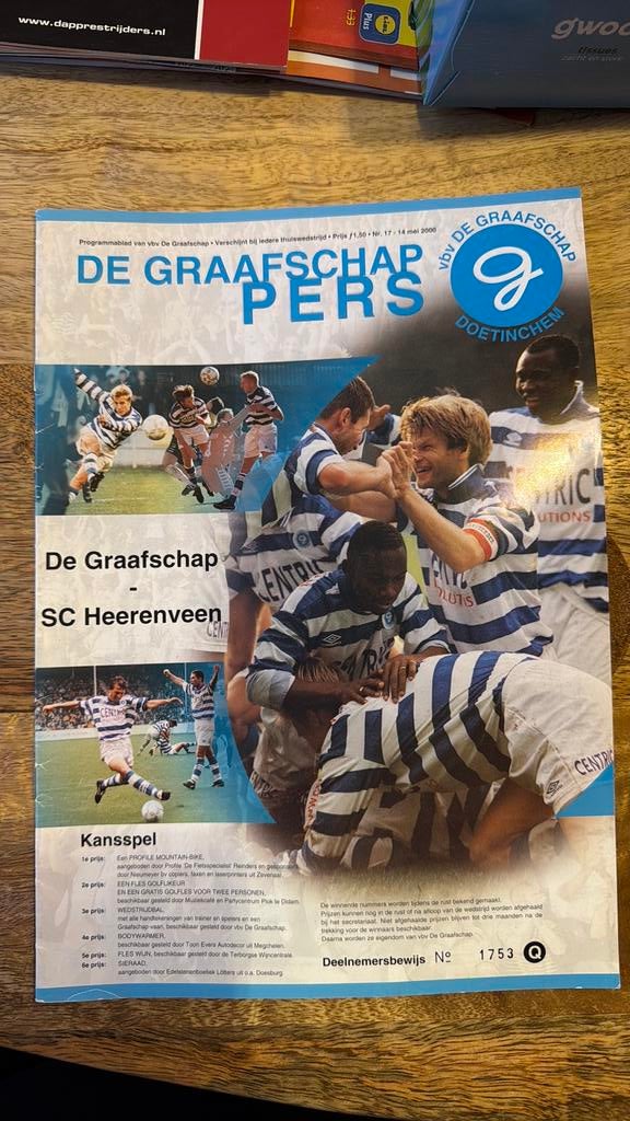 De Graafschap - SC Heerenveen Programma 2000, Verzamelen, Ophalen of Verzenden, 1980 tot heden, Nederland, Krant