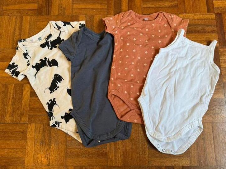 Te koop: ZGAN HEMA rompers 4 stuks maat 62-68, Kinderen en Baby's, Babykleding | Maat 62, Zo goed als nieuw, Jongetje of Meisje
