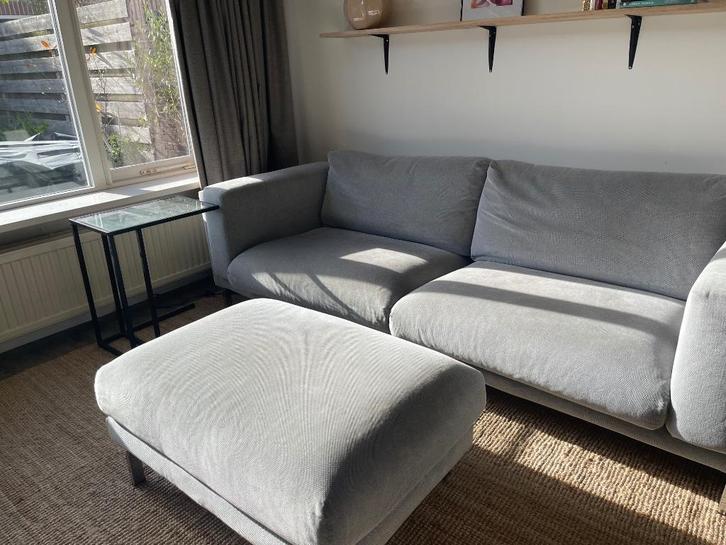 Ikea bank nockeby 3-zits grijs, Huis en Inrichting, Banken | Bankstellen, Gebruikt, Rechte bank, Driepersoons, 200 tot 250 cm