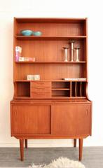 Deens mid century teakhouten wandmeubel vintage design, Huis en Inrichting, Kasten | Wandmeubels, Gebruikt, -, -, Ophalen of Verzenden