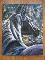Paard in de nacht (24 x 30 cm.), Ophalen, Minder dan 50 cm, Oorspronkelijke maker, Nieuw