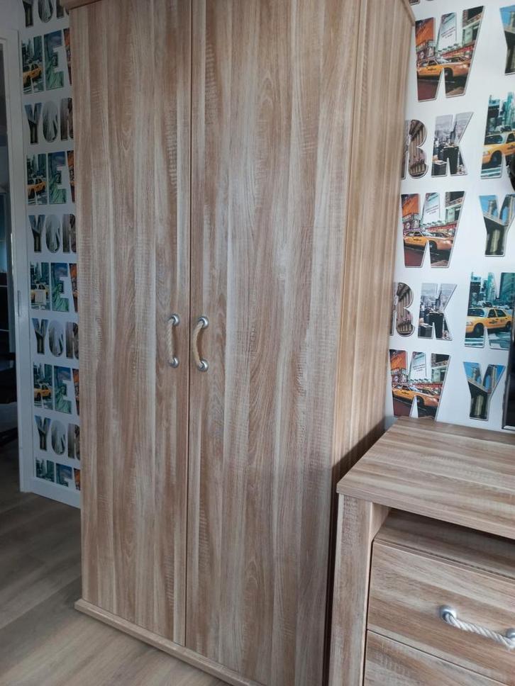 Complete kinderkamer in houtlook, Huis en Inrichting, Kasten | Kledingkasten, Zo goed als nieuw, 150 tot 200 cm, 100 tot 150 cm
