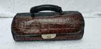 PICARD bruin reptielprint kunstlederen toilettas (nr F183), Ophalen of Verzenden, Bruin